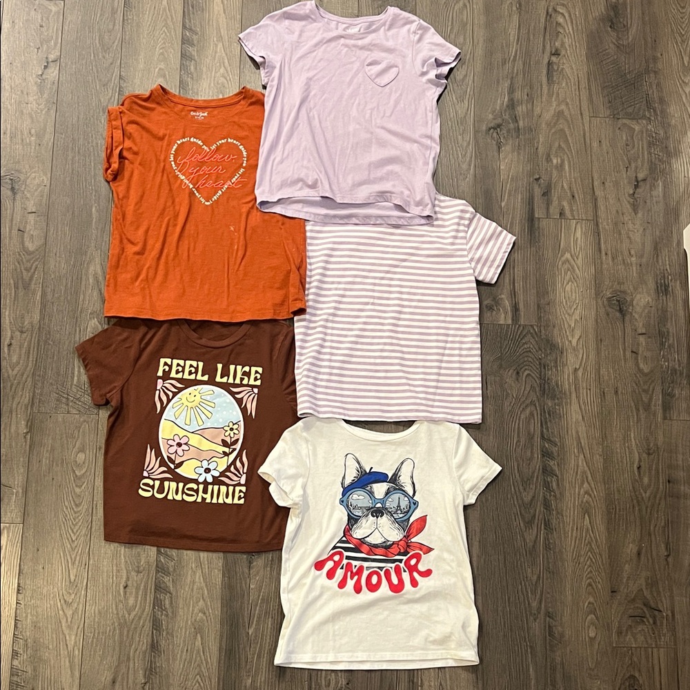 Kids Graphic and Solid T-Shirts Set